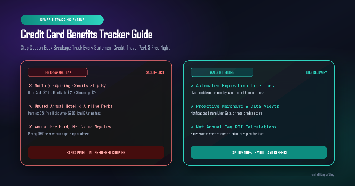 Credit Card Benefits Tracker Guide - Never Miss an Annual Statement Credit or Travel Perk Again