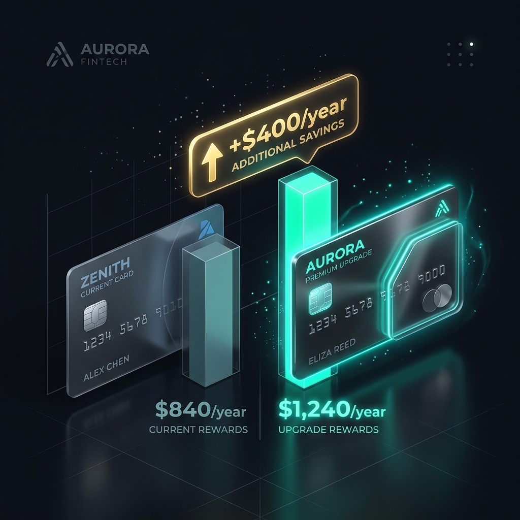 Credit Card Upgrade Signals and Reward Comparisons Illustration